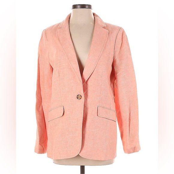 Talbots Plus Petite Peach Linen Blazer - Picture 1 of 7